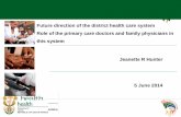 Future direction of the district health care system Role ... Medicine and... · Future direction of the district health care system Role of the primary care doctors and family physicians