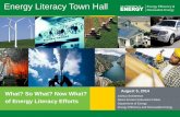 Energy Literacy Town Hall - Mass.Gov€¦ · feedback. 2. Organizations to commit to sharing our STEM resources and participate in them. 3. Getting energy literacy information and