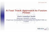 A Fast Track Approach to Fusion Power - The FIRE Place · Chris Llewellyn Smith Director UKAEA Culham Chairman Consultative Committee for EURATOM on Fusion. CPS October 2005 ... Plant