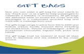 GIFT BAGS - Ecoventurasay “thank you” or as a gift for help passengers to celebrate a birthday or anniversary. All gift bags are delivered while on board the cruise and are packaged