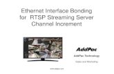 Ethenet Interface Bonding for RTSP Streaming Server ... Linux Ethernet Bonding ProceduresLinux Ethernet Bonding Procedures • Bond0 Interface ConfigurationBond0 Interface Configuration
