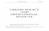 Credit Policy and Operational Manual - Margdarshak · Credit Policy 2017 6 clients of Rs 25,000/- and above can land titles, house pattas, vehicle RC books, etc. be taken as collateral