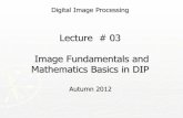 Lecture # 03 Image Fundamentals and Mathematics Basics in DIP · Digital Image Processing Lecture # 3 7 Basic Relationships Between Pixels Path A (digital) path (or curve) from pixel