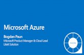 ThP PitchDeck MBizAzure - Valoare impreuna Matri… · Data Backup in the Cloud Deploy Applications within VMs Host Websites Key Azure Scenarios Provide easy, scalable data backup
