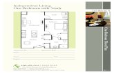 Independent Living One Bedroom with Study · One-Bedroom Floor Plan Independent Living One Bedroom, 1.5 Bath with Study 965 sq. ft. living room kitchen bedroom bath half bath entry