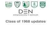 Class of 1968 crowdfunding 20171005 - Dartmouth 68crowdfunding campaign for the project. The Class of 1968 provides the DEN with annual support to teach, explore and support crowdfunding
