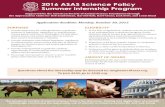 2016 ASAS Science Policy Summer Internship …2016 ASAS Science Policy Summer Internship Program PurPoses 1. Provide experience for undergraduates or graduate students in legislative,