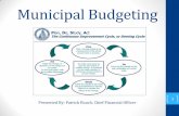 Municipal Budgeting · [Capital Improvement Plan (CIP)] GOAL: Improve existing infrastructure, extend its useful life, or build or acquire new capital assets (investment) M.G.L Ch.