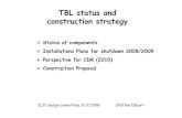 TBL status and construction strategy - Indico · TBL status and construction strategy ¾Status of components ¾Installations Plans for shutdown 2008/2009 ¾PerspectivefrCDR(2010)Perspective