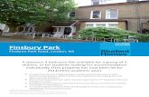Finsbury Park - University of London · Finsbury Park Finsbury Park Road, London, N4 A spacious 3 bedroom flat available for a group of 3 sharers, or for students looking for accommodation