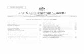 The Saskatchewan Gazette - Microsoft · The Saskatchewan Gazette TABLE OF CONTENTS/TABLE DES MATIÈRES PART I/PARTIE I ... The Government Organization Amendment Act, 1996, S.S. 1996,