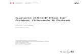Generic HACCP Plan for Grains, Oilseeds & Pulses · 2019-03-05 · Generic HACCP Plan for Grains, Oilseeds & Pulses Copy No. Uncontrolled September 4, 2018 Canadian Grain Commission