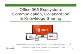 Office 365 Ecosystem: Communication, Collaboration ... › sites › default › files...OneDrive & SharePoint Cloud based file storage. OneDrive = your personal files. SharePoint