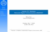 CommTh/EES/KTH Lecture 12: Summary Advanced Digital ... · Lecture 12: Summary Advanced Digital Communications (EQ2410)=1Textbook: U. Madhow, Fundamentals of Digital Communications,