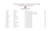 CATHOLIC UNIVERSITY COLLEGE OF GHANA, FIAPRE 2013/2014 ... · CATHOLIC UNIVERSITY COLLEGE OF GHANA, FIAPRE 2013/2014 ACADEMIC YEAR ADMISSIONS LIST No. Surname Other names Programme