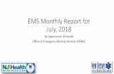 EMS Monthly Report for July, 2018...Hunterdon 13:18 650 Morris 14:00 2,024 Monmouth 15:00 3,074 Passaic 16:00 1,975 Somerset 16:00 1,491 Sussex 21:00 772 Warren 22:00 Total BLS Total