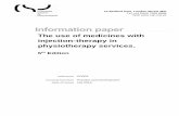 The use of medicines with injection-therapy in ...€¦ · The use of medicines with injection-therapy in physiotherapy services Introduction The use of medicines in physiotherapy