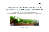 Assessing the feasibility of home gardening among urban ... · Assessing the feasibility of home gardening among urban residents in Harbin, China ... 3.3.3 Ethical considerations