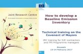 How to develop a Baseline Emission Inventory · Example: Castelldefelds (Spain) 5%7% 2% 21% 37% 28% Share of emissions per sector Primary sector Industrial sector Tertiary sector