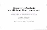 Geometric Analysis on Minimal Representations · Geometric analysis on minimal reps of O (p; q) [1] Laguerre semigroup and Dunkl operators preprint, 74pp. arXiv:0907.3749 [2] Special