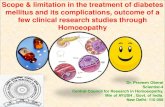 mellitus and its complications, outcome of a few …...Scope & limitation in the treatment of diabetes mellitus and its complications, outcome of a few clinical research studies through