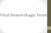 Viral Hemorrhagic Fever Presentation · 2020-04-16 · Viral Hemorrhagic Fever •Diverse group of illnesses caused by RNA viruses from 4 distinct families: •Arenaviridae, Bunyaviridae,