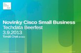 Novinky Cisco Small Business Techdata Beerfest 3.9 · MIMIO Support 2x2:2 2x3:2 3x3:3 Throughput (approx) ~100 Mbps ~150 Mbps ~450Mbps Multi-Access Point Deployment/Clustering Controller-less