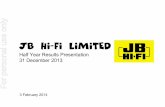 JB Hi-Fi Limited - ASX · 1 11 stores were converted to JB HI-FI HOME in the 12 months to 31 December 2013. 2 Hardware is defined as all sales excluding the Music, Movies and Games