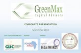 CORPORATE PRESENTATION - GreenMax Capgreenmaxcap.com/download/gmx_cp8.pdf · $500M U.S. EXIM financing + export management of medical equipment Current Double W Group $12 Million