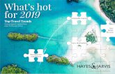 What’s hot for 2019 - Hayes & Jarvis · Top Travel Trends Piecing together perfect travel ... What’s hot for 2019 Tailor made travels New hotels for 2019 Sustainable tourism Top