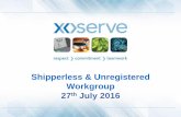 Shipperless & Unregistered Workgroup 27th July 2016€¦ · 177 24/03/2016 Xoserve to find out who the relevant Network contacts are for the Network mis-allocation cleansing activity.