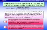 Nanostructured electrochemical reactors for …control nano-scale control Cell current (mA) NOx decomposition (%) @2001 @2003 Improved de-NOx efficiency for applied current by nano-