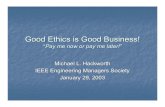 Good Ethics is Good Business! - IEEE › scv-tems › files › 2016 › 12 › tems_2003-01-29_M... · Good Ethics is Good Business! ... Additional criteria to an action or decision