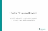 Driving Revenue Cycle Improvements through Self Service ... · Sutter Physician Services Overview ! Sutter Physician Services is an industry leading physician-focused healthcare services