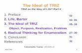 The Ideal of TRIZ · Ideal TRIZ 2 1. Preface TRIZ is an assemblage of methods consisting of changing one attribute, solving physical contradiction and technical contradiction and
