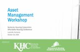Asset Management Workshop - Kentucky Housing Corporation · Asset Management Workshop Kentucky Housing Corporation Affordable Housing Conference. ... Establishing and monitoring for