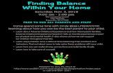 Finding Balance Within Your Home - Haysville USD 261Finding Balance Within Your Home Saturday, Nov. 3, 2018 9:00 am - 2:00 pm Come spend some time with Cindy Blasi LMSW/CCTP, learning