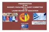 PRESENTATION to the BUDGET, FACILITIES & AUDIT … › sites › default › files › 01-19-16BFACAFRPresentation.pdfJan 19, 2016  · presentation to the budget, facilities & audit