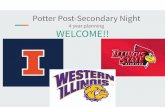 Potter Post-Secondary Night - Morton HighSenior Year 1. Hone your list 1. Keep in mind-admissions requirements! 2. Keep talking 1. Admissions counselors 2. Alumni 3. School counselor