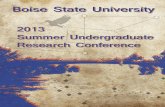 Research Conference - Boise State University · 2014-11-16 · Idaho EPSCoR “Water Resources in a Changing Climate” is the theme of the NSF EPSCoR Research Infrastructure Im-provement