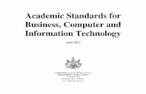 Academic Standards for Business, Computer and Information Technology the Boar… · The Business, Computer, and Information Technology Standards describe what students should know