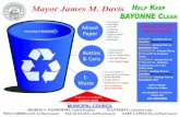 Mayor James M. Davis HELP KEEP BAYONNE CLEANMayor James M. Davis MUNICIPAL COUNCIL SHARON A. NADROWSKI, Council President JUAN PEREZ, Council-at-LargeNEIL CARROLL III, 1st Ward Council