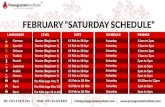 FEBRUARY “SATURDAY SCHEDULE” - PomegranateInstituteLANGUAGES LEVEL DATE SCHEDULE TIMINGS German Starter (Beginner 1) 15 Feb to 18 Apr Saturday 11am to 2pm Spanish Starter (Beginner