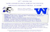 TH ANNUAL WILLIAMSTOWN HIGH SCHOOL BRAVES … · Williamstown Braves Basketball Camp, and waive and release the camp, its officers and employees of any and all responsibility for