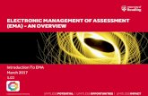 ELECTRONIC MANAGEMENT OF ASSESSMENT (EMA) - AN …policy, excellent business processes and accurate module assessment information •Ensuring that excellent services contribute to