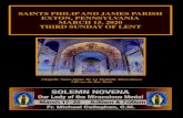 SAINTS PHILIP AND JAMES PARISH EXTON, PENNSYLVANIA … · 3/15/2020  · Saints Philip & James School Pre-K, K, Grades 1–8: 610 363 6530 Sister Teresa Ballisty, IHM, Principal Parish