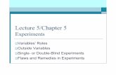 Lecture 5/Chapter 5 - University of Pittsburgh › ... › slides › 800textfieldslecture5experiments.pdfLecture 5/Chapter 5 Experiments Variables’ Roles Outside Variables Single-