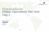Didipio Operations Site Visit Day 1 - OceanaGold · Didipio 2015 Guidance 100,000 to 120,000 ounces Gold Production Copper Production 21,000 to 23,000 tonnes ($240) to ($190) per