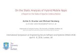 On the Static Analysis of Hybrid Mobile Apps - A Report on ... · On the Static Analysis of Hybrid Mobile Apps ... Apache Cordova is a popular framework for developing multi-platform