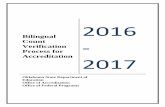 Bilingual Verification 2017 · 2016-06-27 · The “2016-2017 Bilingual Count Verification Process for Accreditation” packet will serve as a tool to clarify the intent and purpose